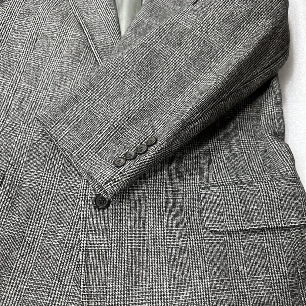 Vintage Ralph Lauren Polo University Size 40R Plaid Wool Blazer Sport‎ Coat